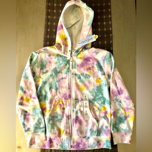 Cat & Jack Pastel Tie-Dye Zip Hoodie - Pink, Blue, Yellow, Purple